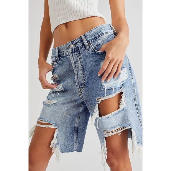 Free People We The Free Big Sur Coast Boyfriend Shorts Size 25 - Picture 3 of 9